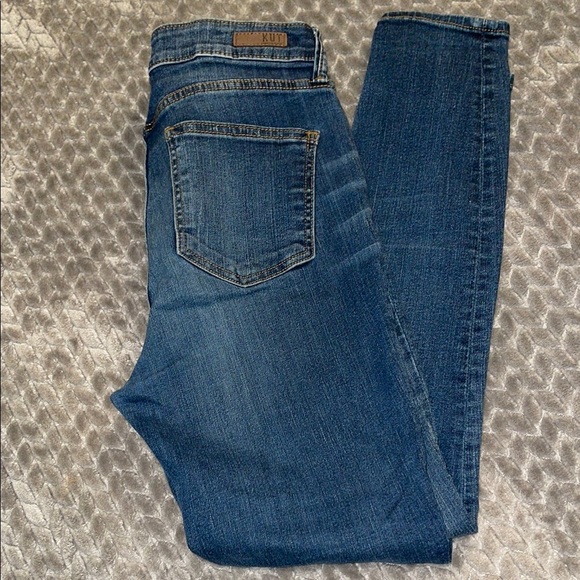 KUT from the Kloth High Rise Toothpick Skinny Women's Blue Jeans.  Size 8. - Picture 1 of 14